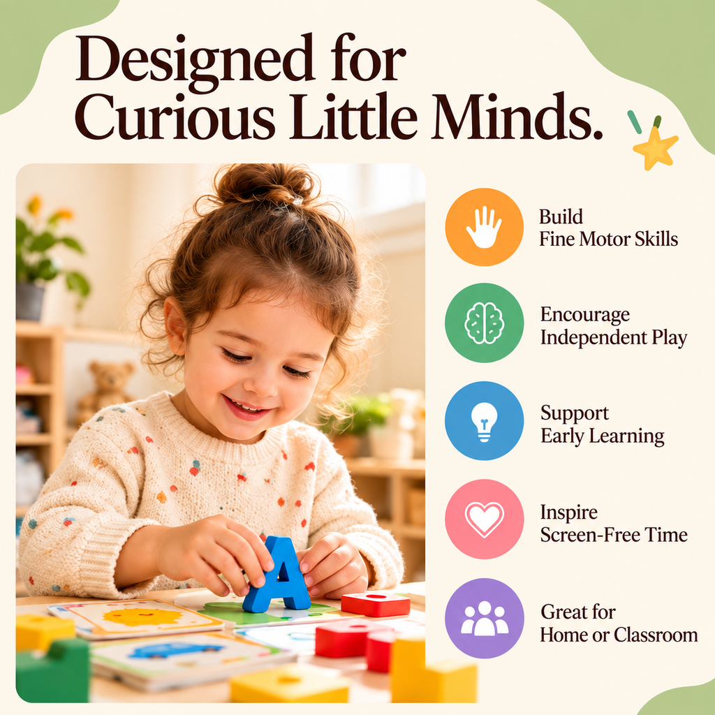 NOLQEVA™ Ready-to-Learn Preschool Activity Box – Alphabet, Numbers, Shapes, Colors, Matching & Fine Motor Early Learning Kit